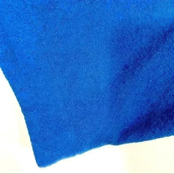 Tibi Royal Blue Cold Shoulder Cut Out Wool Blouse - Picture 7 of 15